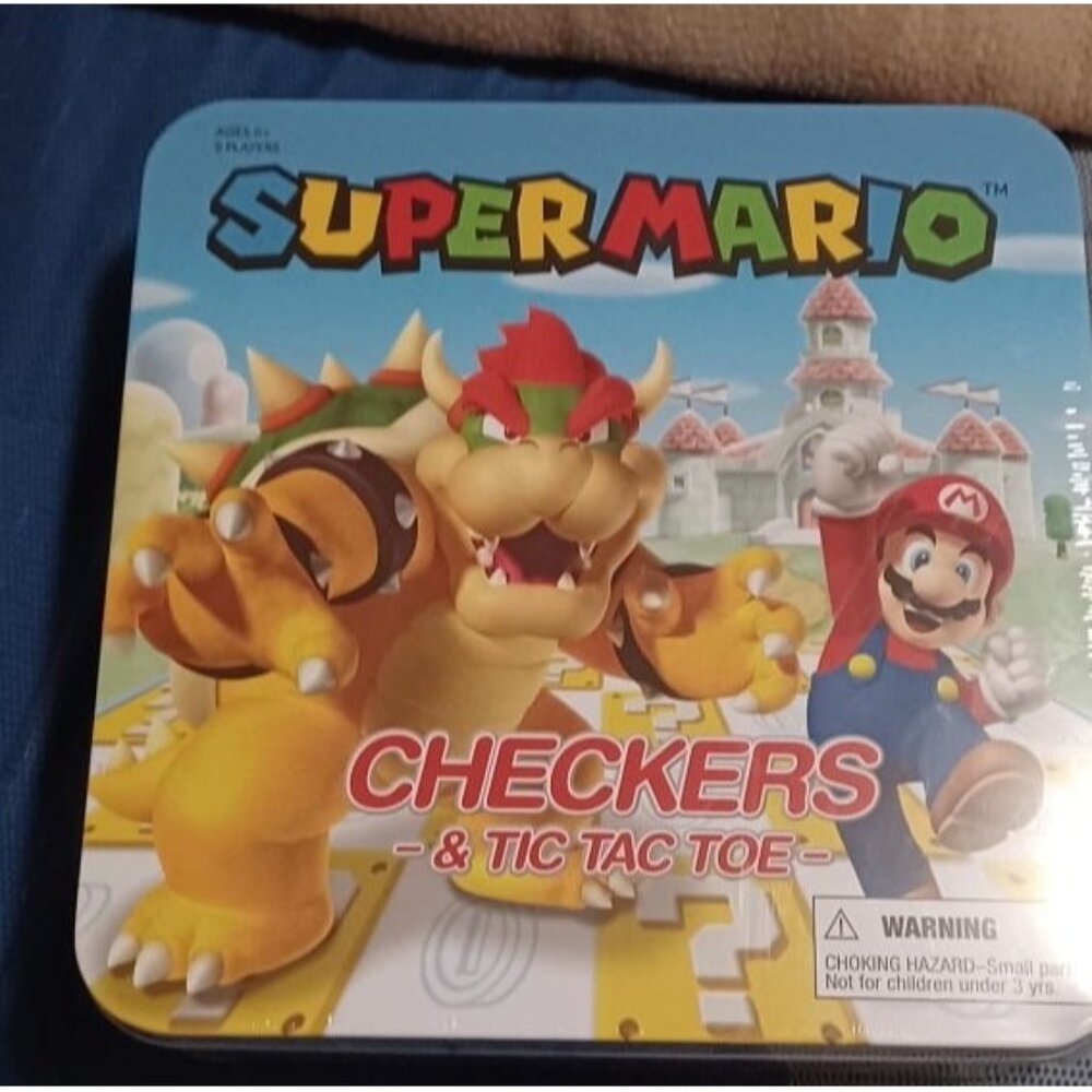New Super Mario Checkers & Tic-Tac-Toe Collector's Game Set for 2 players